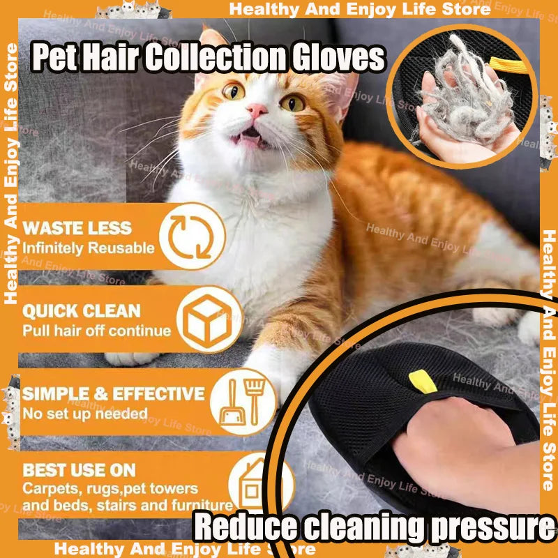 Pet Hair Cleaning & Collection Gloves – Double-Sided Grooming Tool