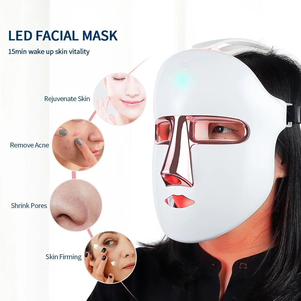“Wireless LED Facial Mask – 7-Color Photon Therapy”