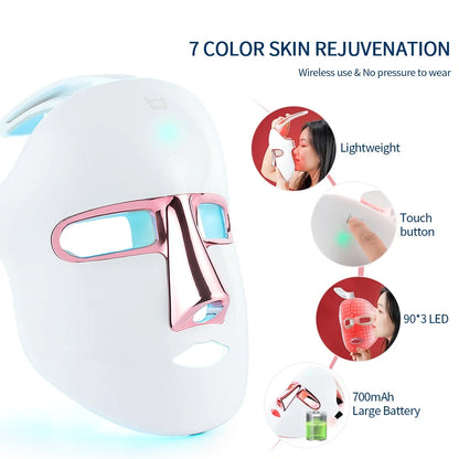 “Wireless LED Facial Mask – 7-Color Photon Therapy”