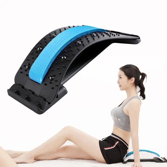 “Adjustable Back & Spine Stretcher – Lumbar Support Massager”